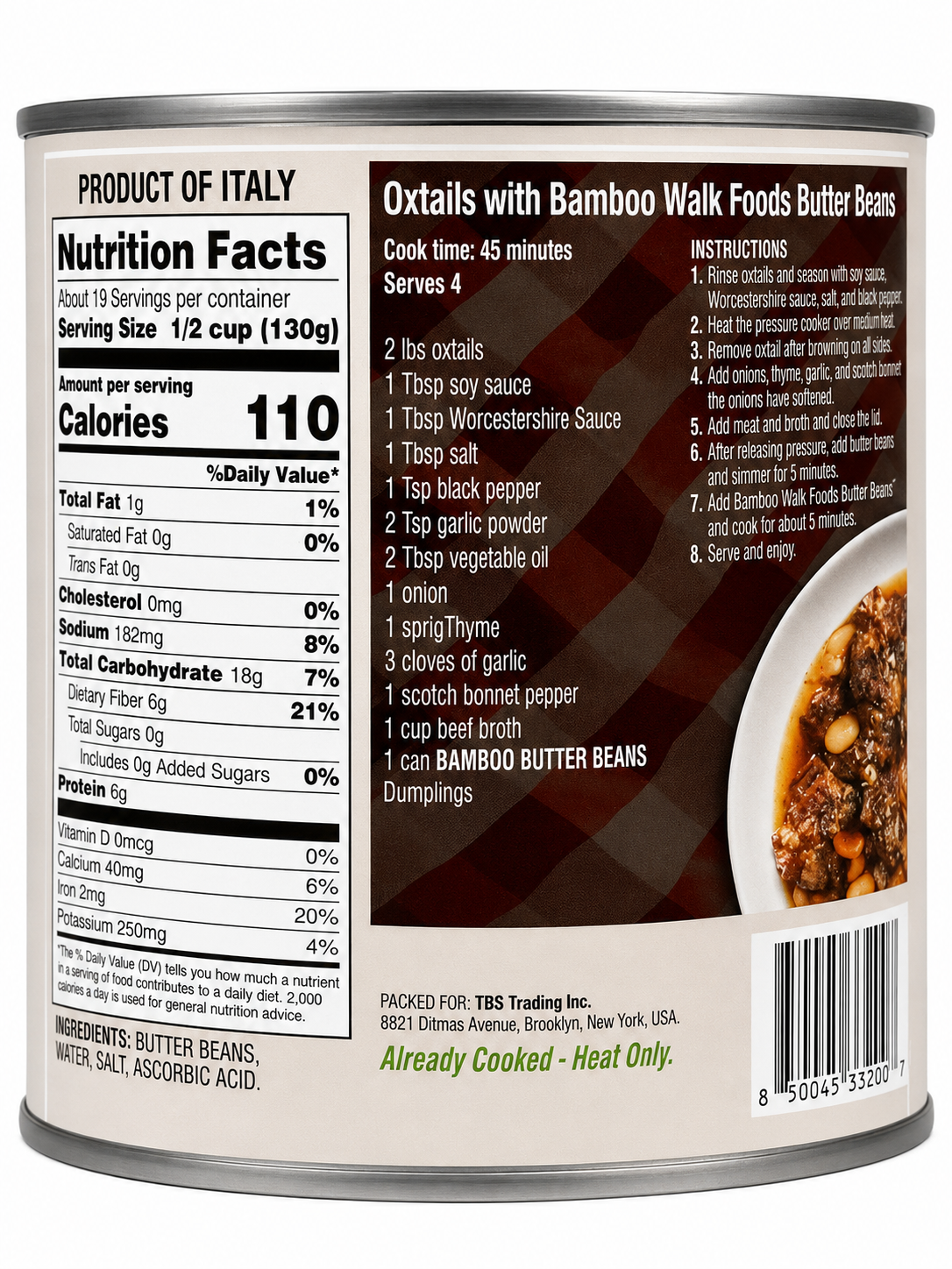 Bamboo Walk Butter Bean 88 oz