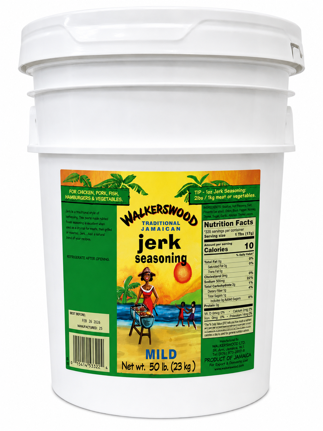 Walkerswood Mild Jamaican Jerk Seasoning 50 lb